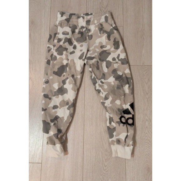 adidas Other - Adidas Camouflage Joggers Boys Size 8 Beige Camo Logo Sweatpants